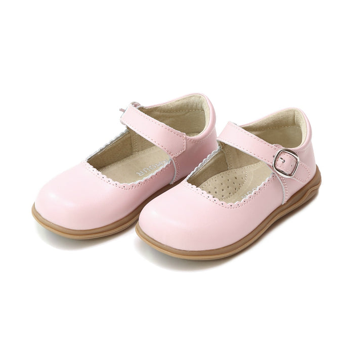Comfortable Leather Mary Jane Shoes For Kids With Scalloped Detail For Sale Online